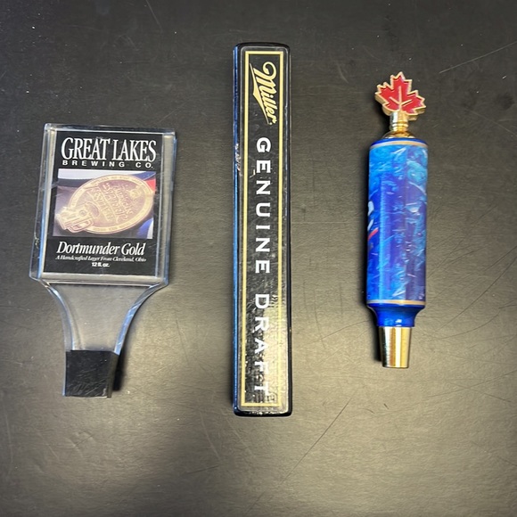 Vintage Beer Taps (3) Great Lakes Brew Co. Dortmunder Gold, Miller MGD & Labatt - Picture 2 of 2